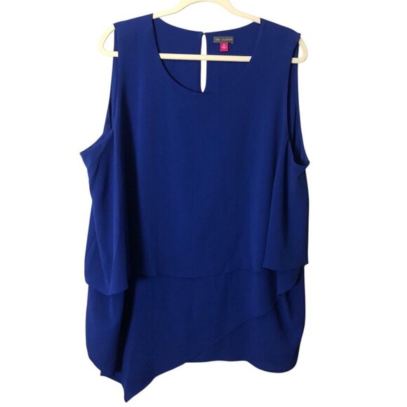 Vince Camuto Sleeveless Tunic Blouse - Asymmetrical Hem - Picture 2 of 9